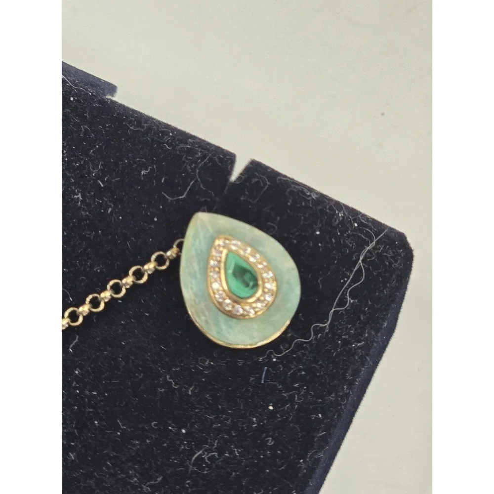 stauer pendant Riverwalk Malachite And Amazonite Comes With Chain Made In Italy!